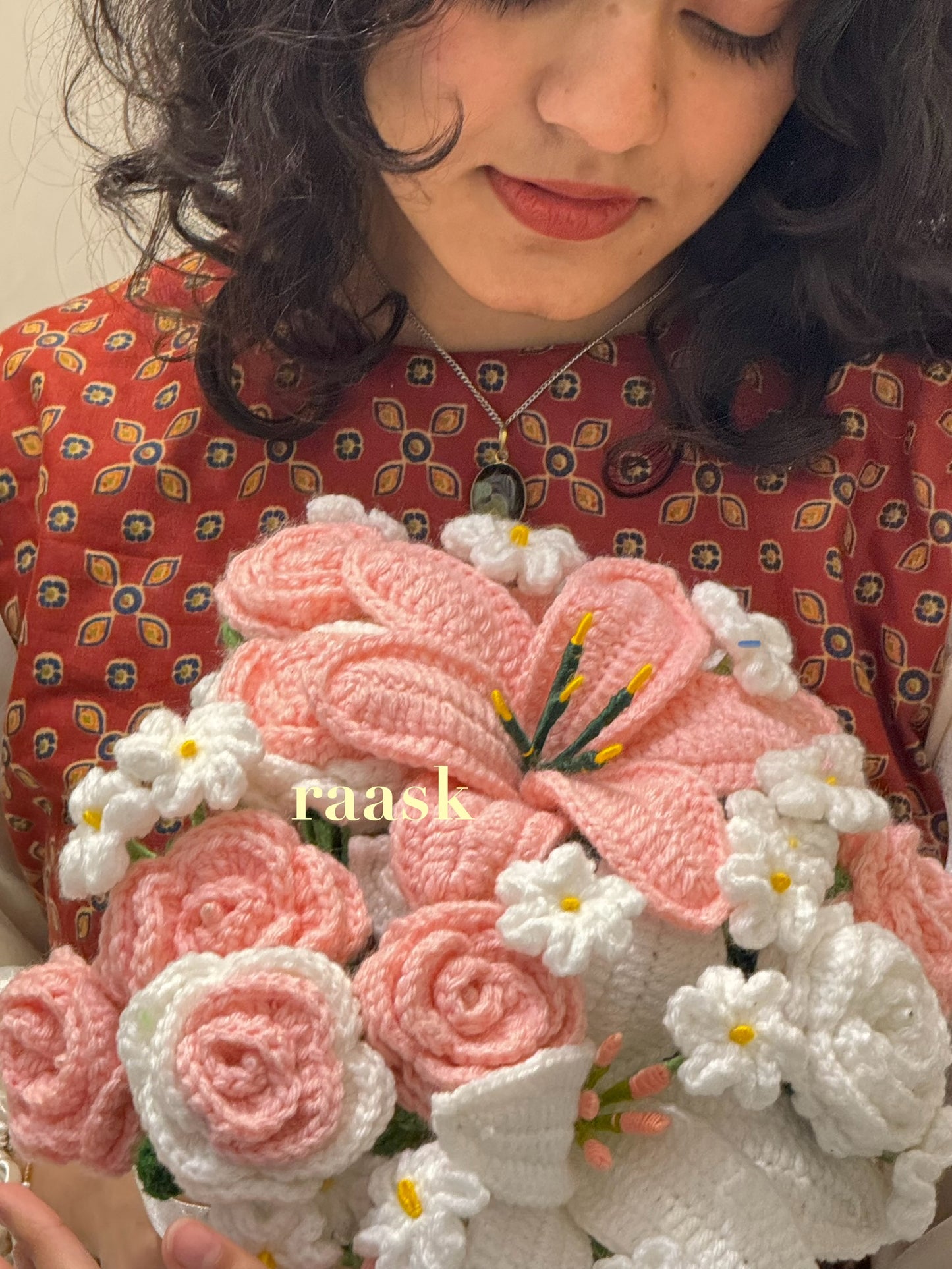 Blush Bloom Crochet Flower Bunch