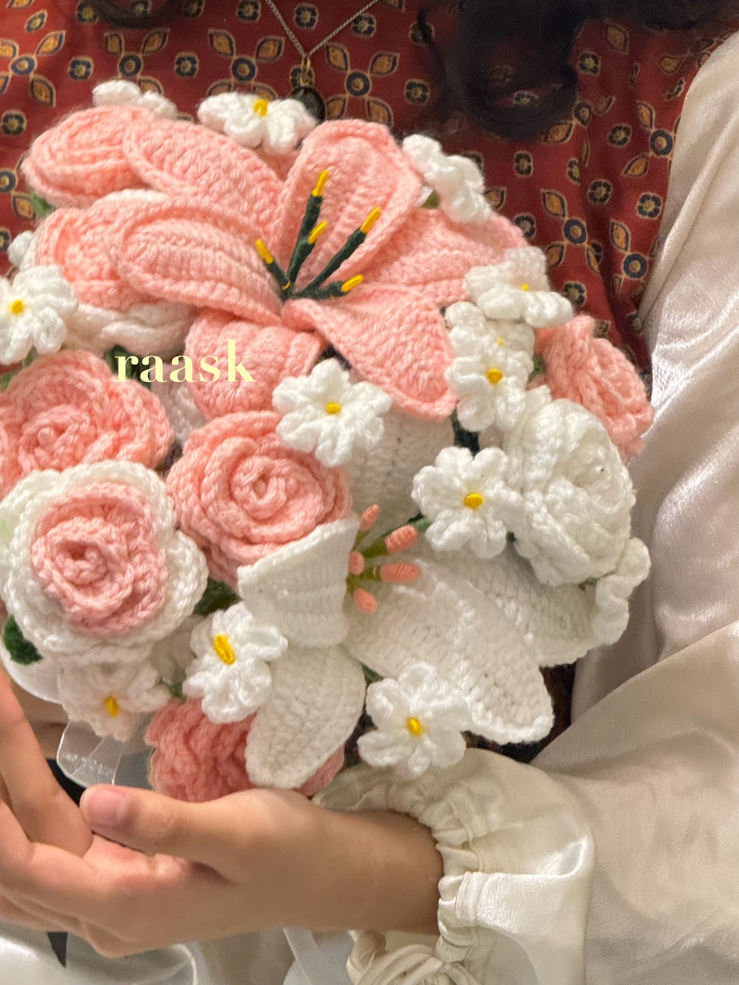 Blush Bloom Crochet Flower Bunch