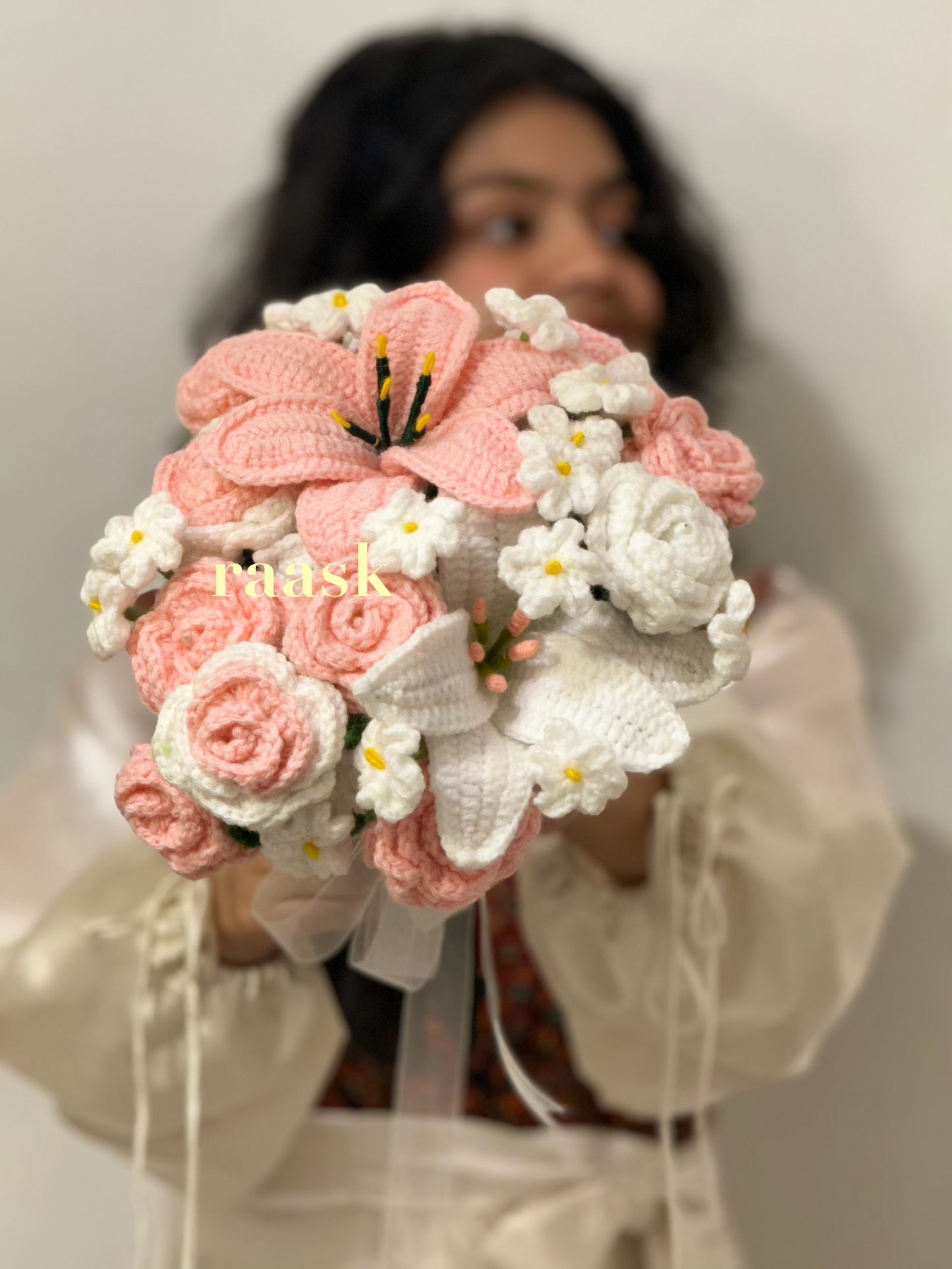 Blush Bloom Crochet Flower Bunch