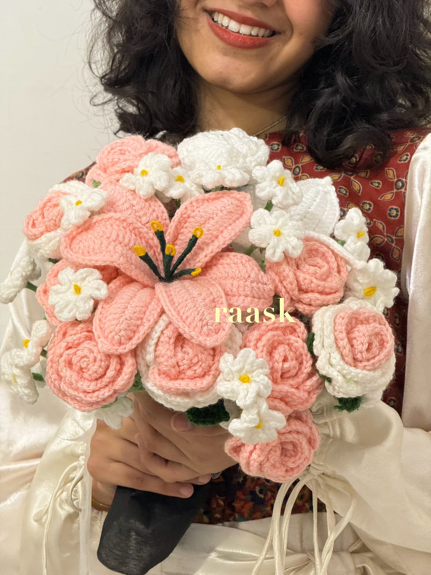 Blush Bloom Crochet Flower Bunch