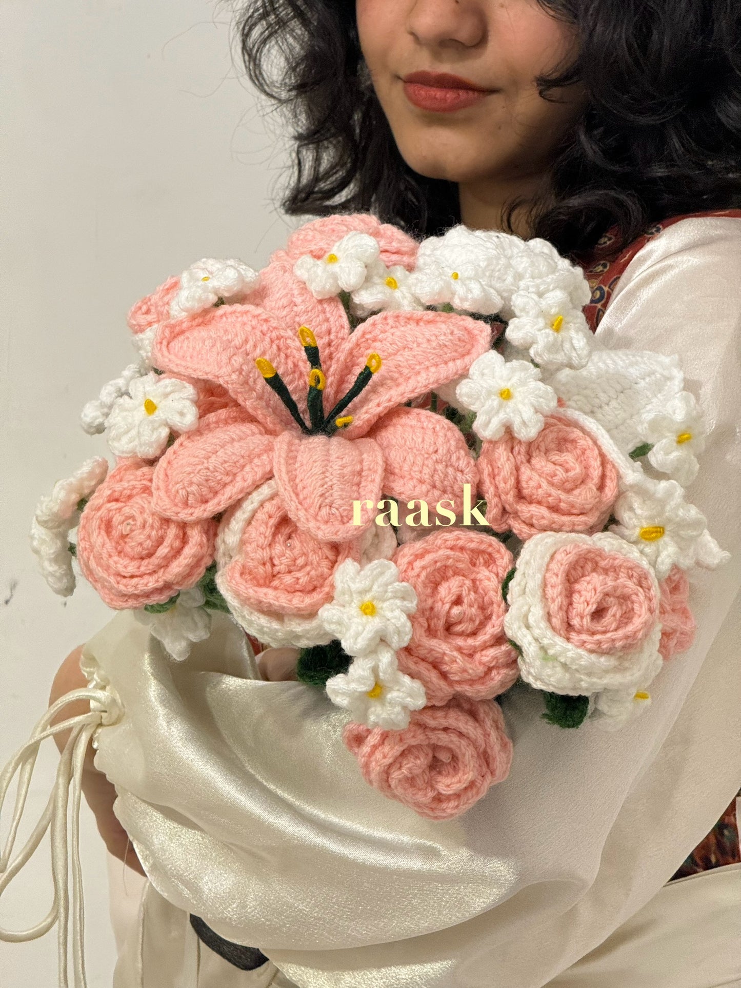 Blush Bloom Crochet Flower Bunch