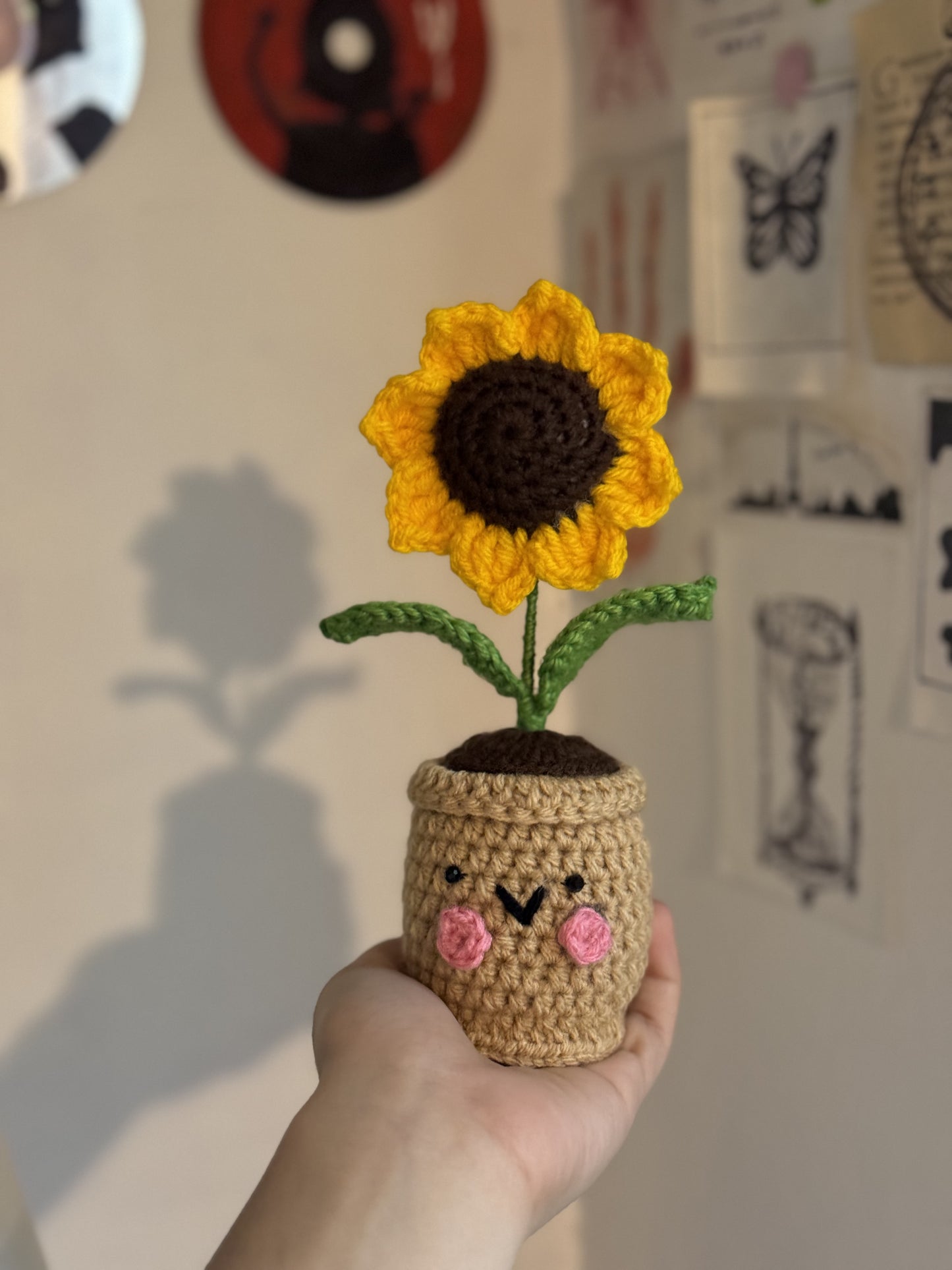 Sunflower Crochet Pot