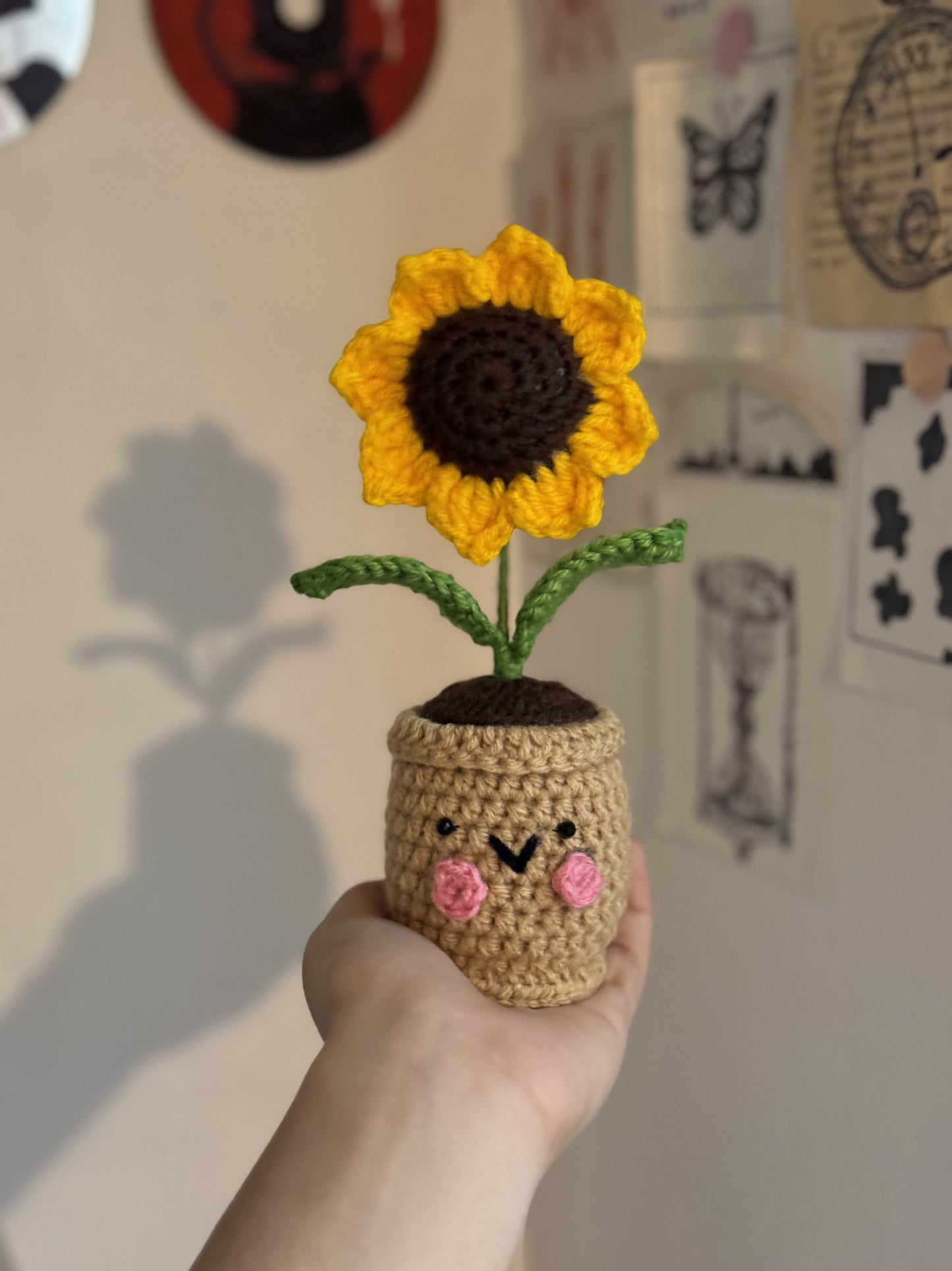 Sunflower Crochet Pot