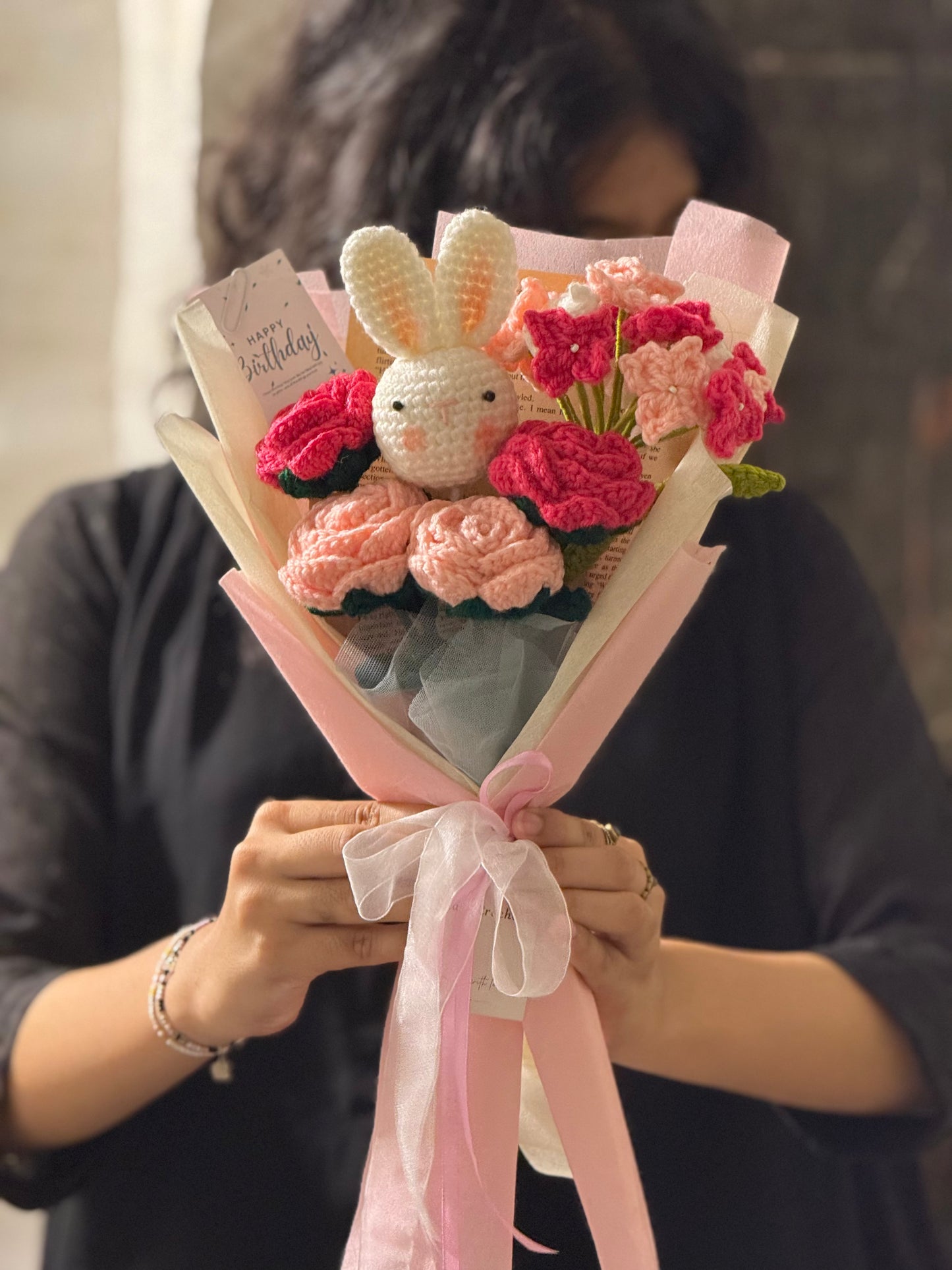 🌸  Bunny Blossom Crochet Bouquet