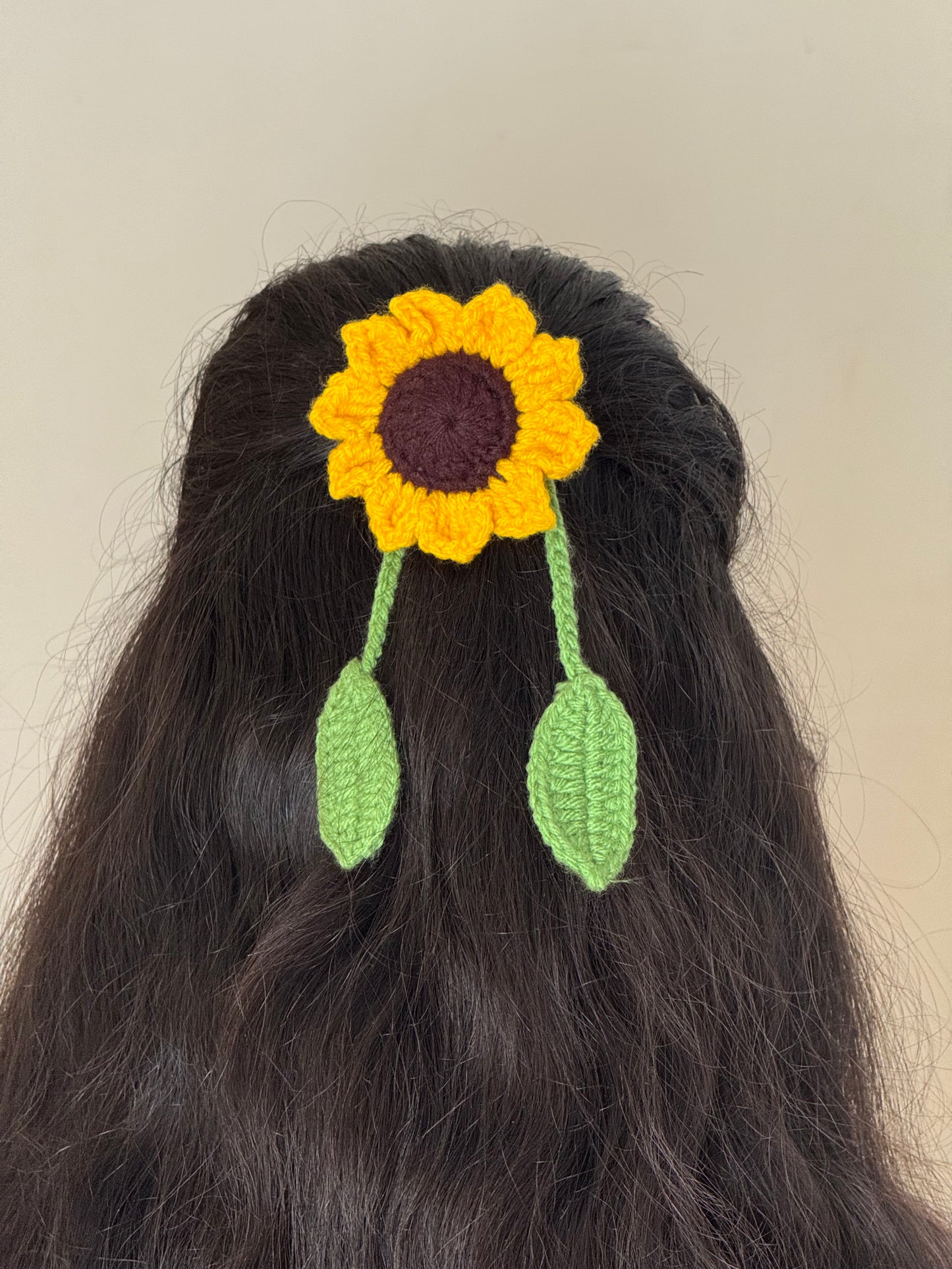 Sunflower Bloom Crochet Hair Tie🌻