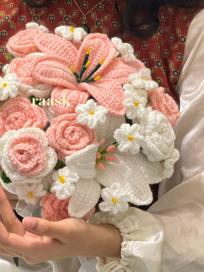 Blush Bloom Crochet Flower Bunch