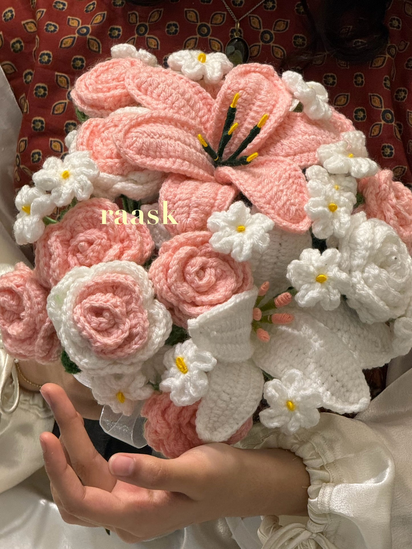 Blush Bloom Crochet Flower Bunch