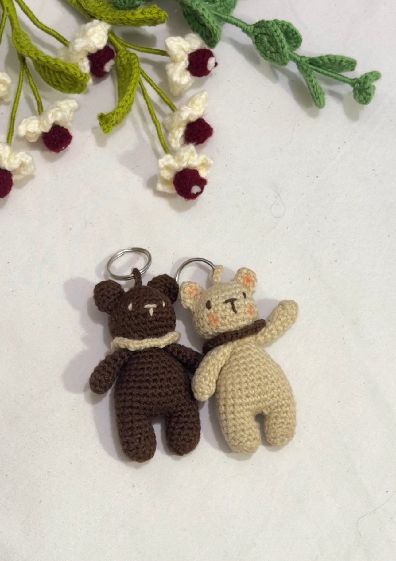 Cocoa & Cream Bear Keychains 🧸 – Raask Crochet