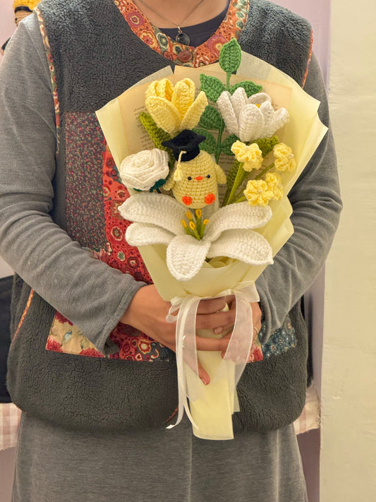 Graduation Chick Crochet Bouquet🎓🌼