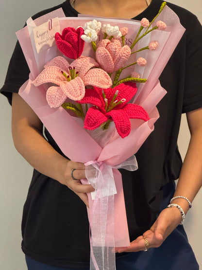 Blush Lily Crochet Bouquet