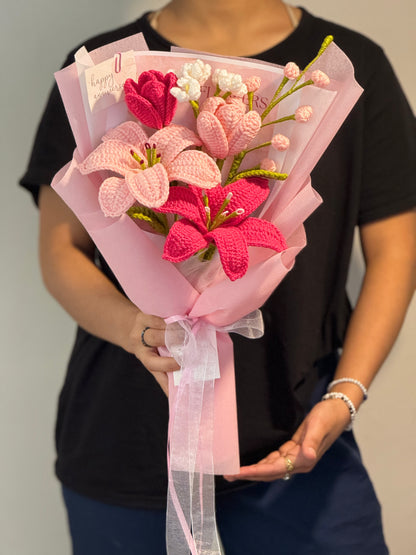 Blush Lily Crochet Bouquet