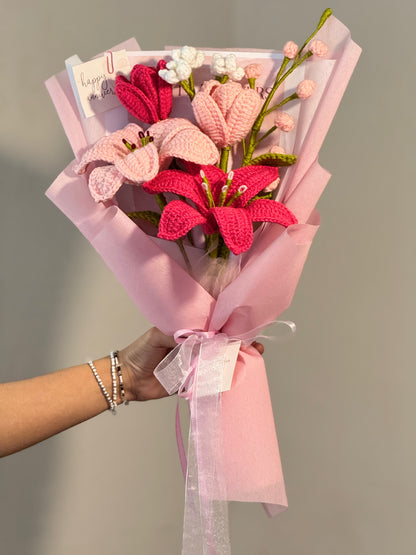 Blush Lily Crochet Bouquet