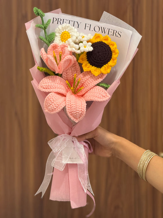 Lily & Sun Crochet Bouquet🌸