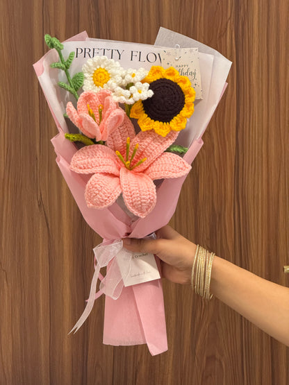 Lily & Sun Crochet Bouquet🌸