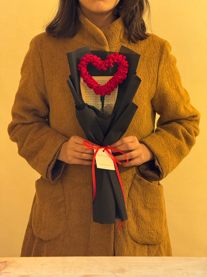 Heart-of-Roses Crochet Bouquet