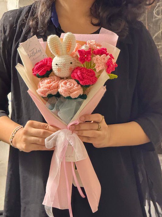 🌸  Bunny Blossom Crochet Bouquet