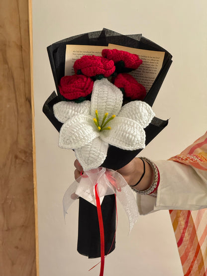 Crimson Crochet Bloom🖤🌹