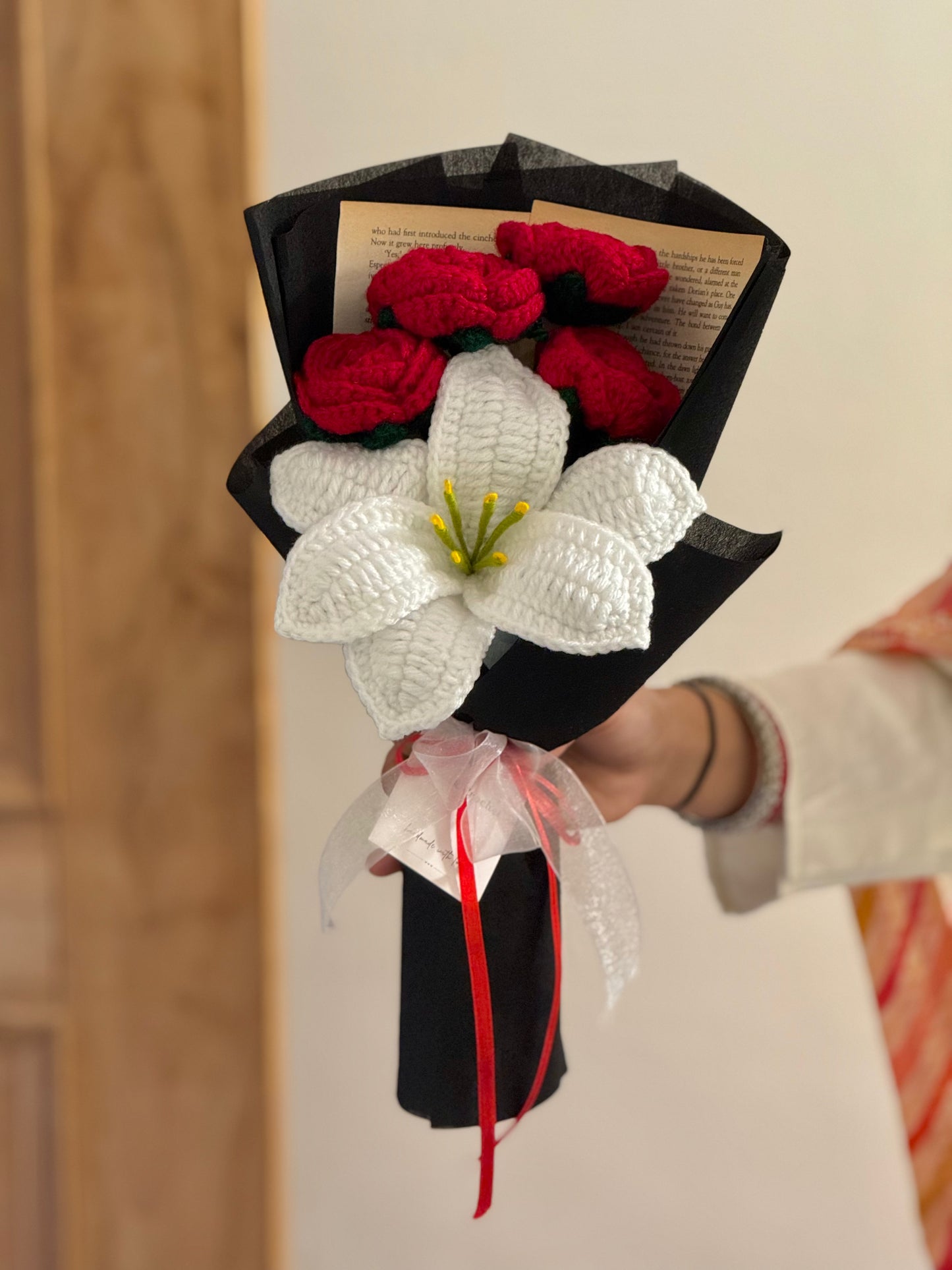 Crimson Crochet Bloom🖤🌹