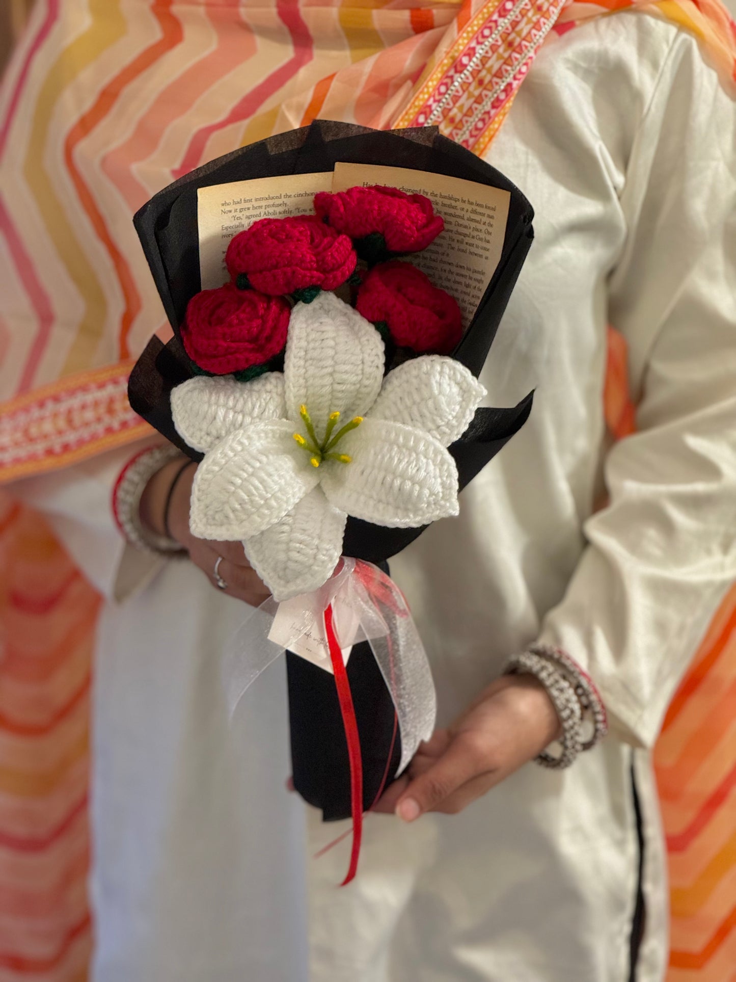 Crimson Crochet Bloom🖤🌹