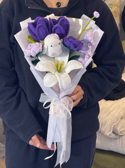 Luna Lavender Crochet Bloom Bouquet