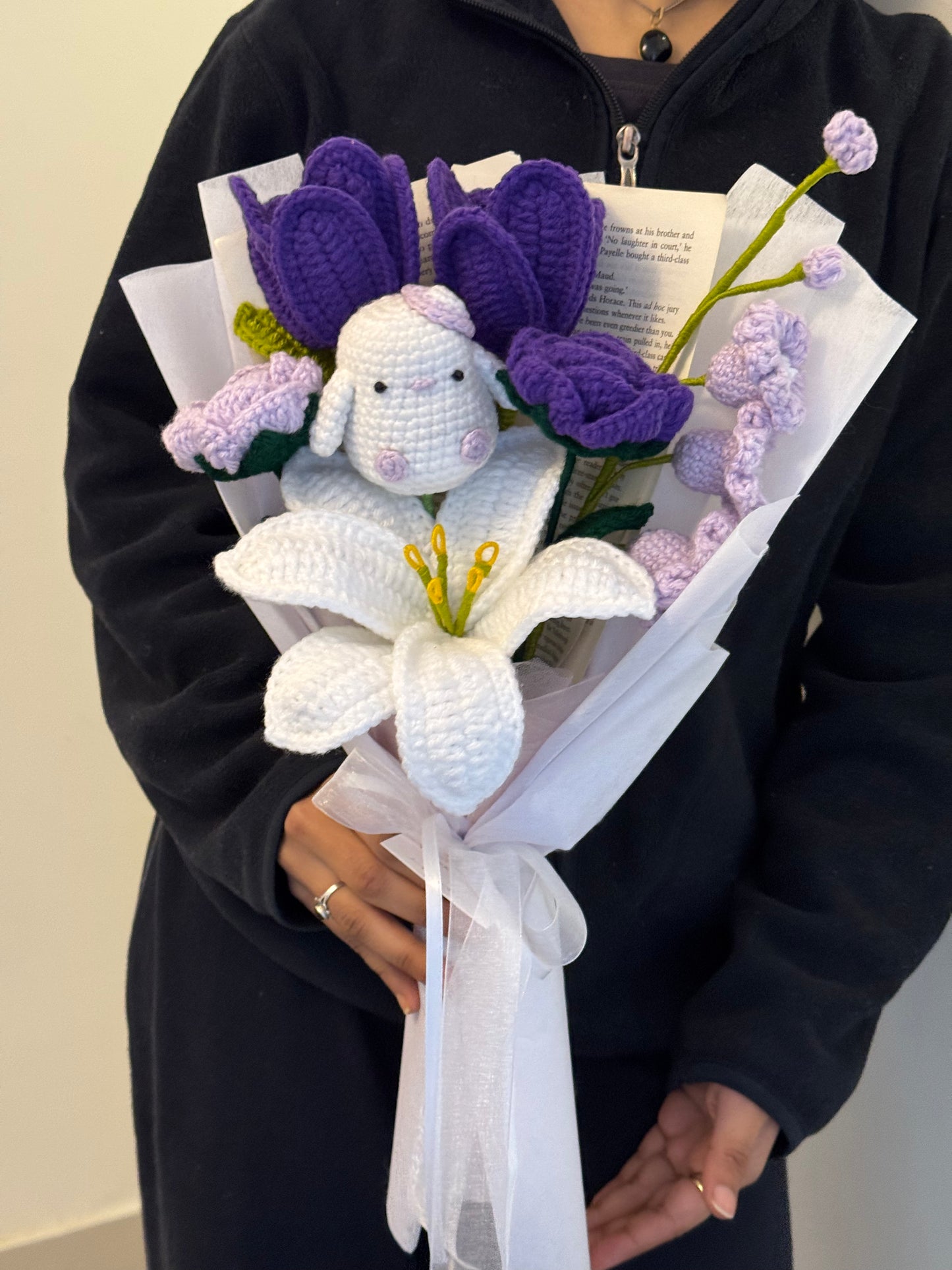 Luna Lavender Crochet Bloom Bouquet