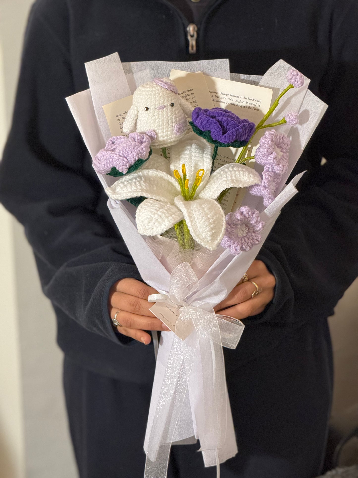 Luna Lavender Crochet Bloom Bouquet