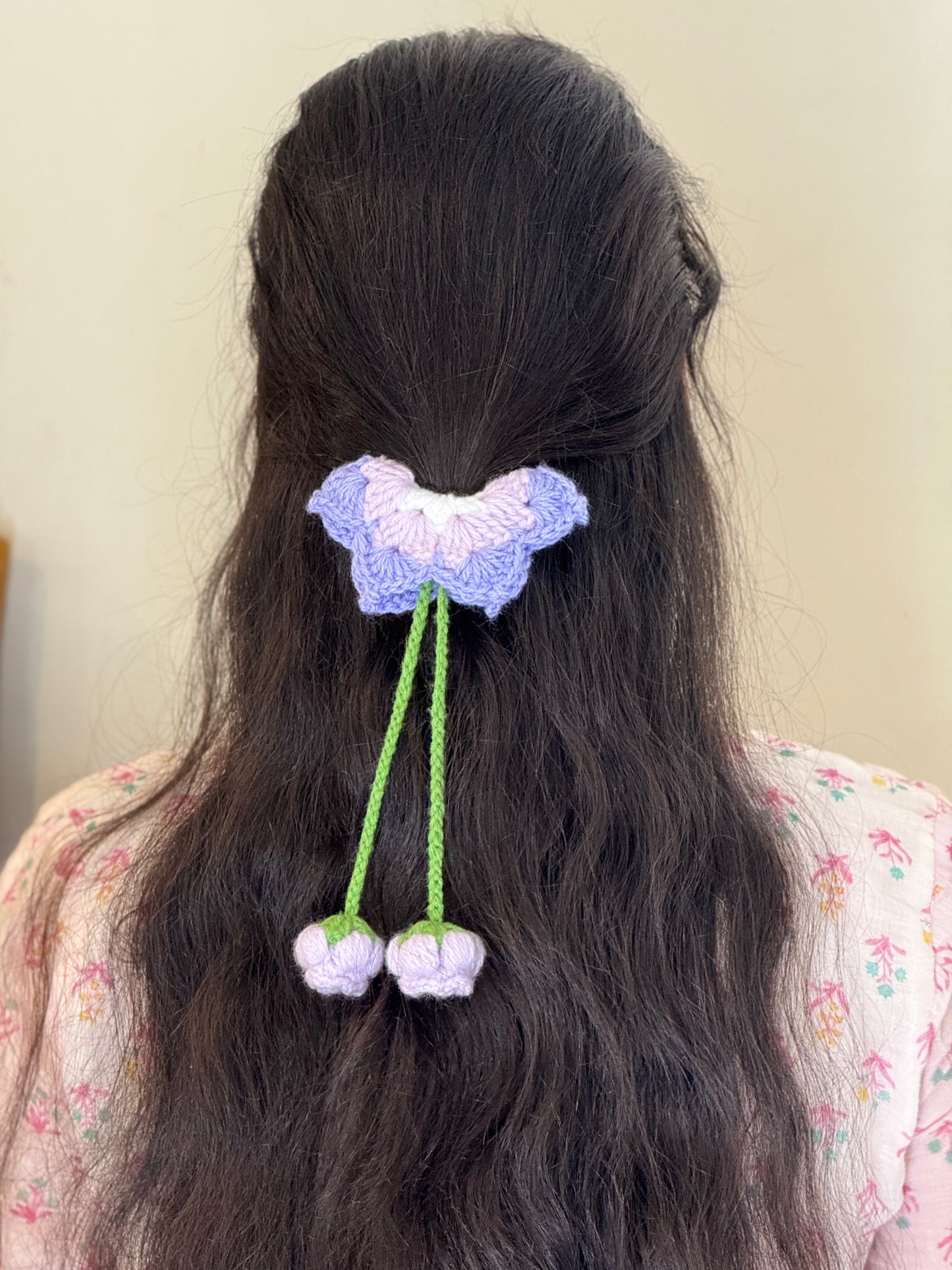 Lavender Bloom Crochet Hair Tie💜
