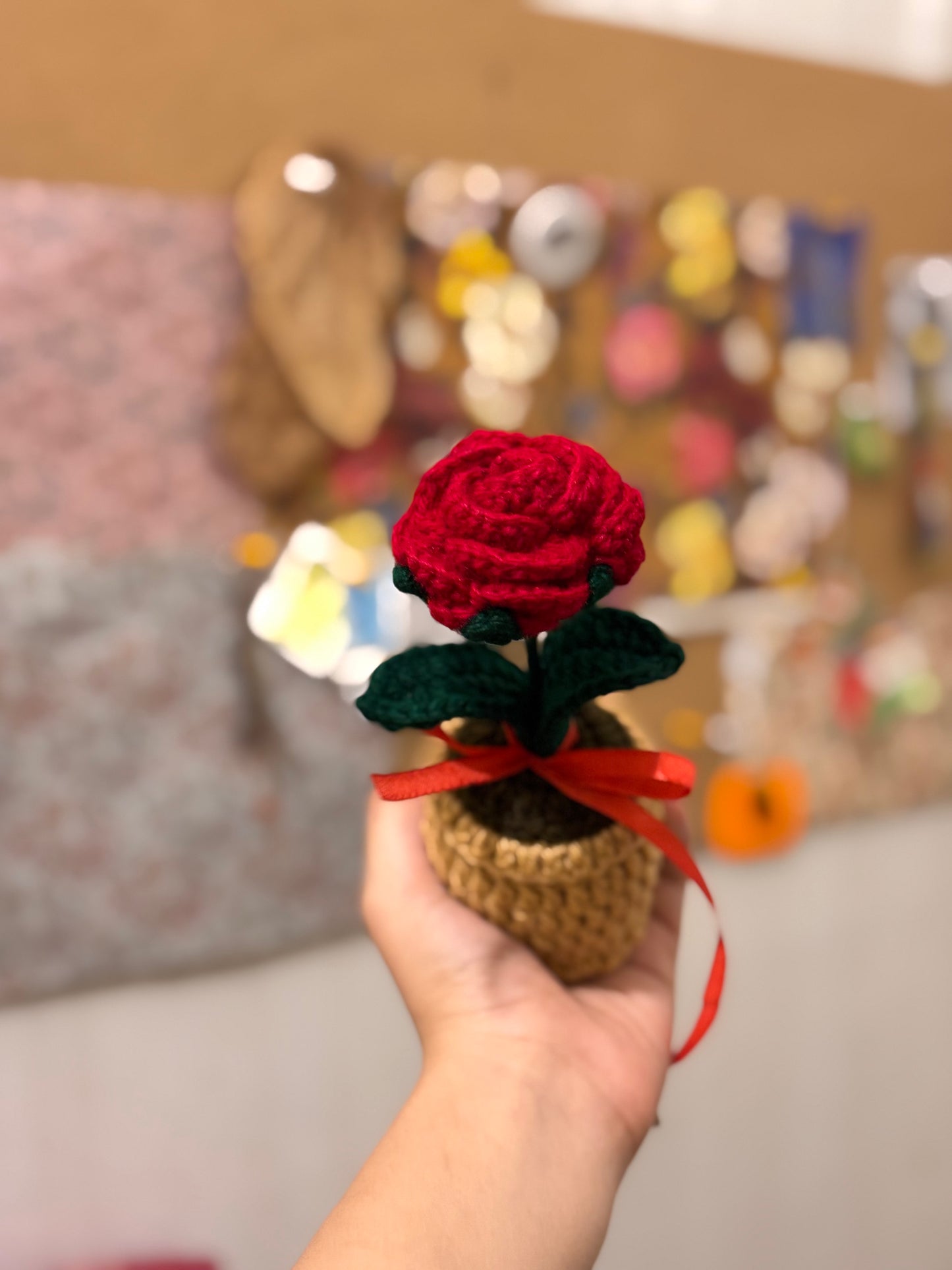 Crochet Rose Pot 🌹