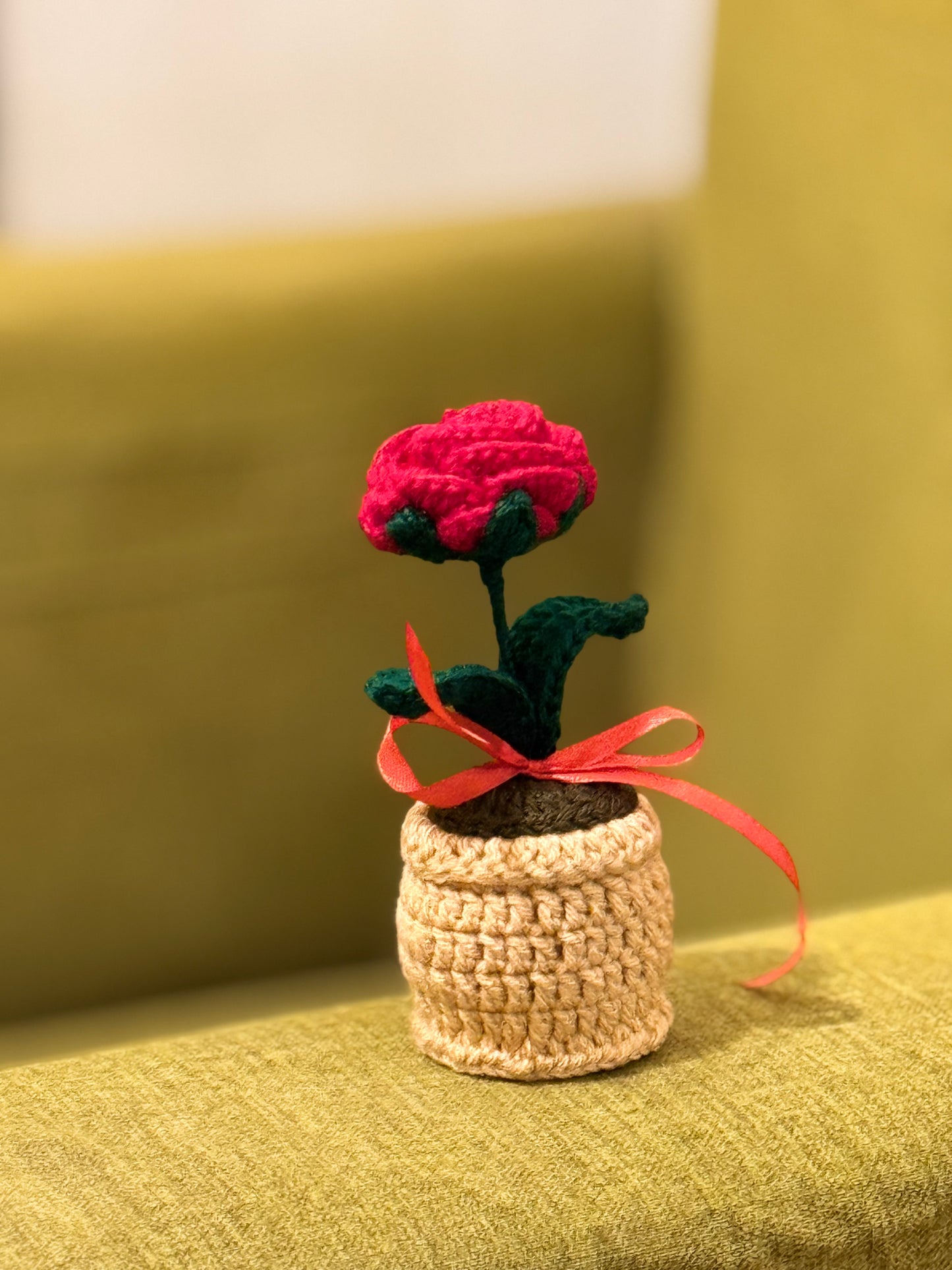 Crochet Rose Pot 🌹